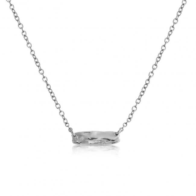 925 sterling silver necklace Textured Bar