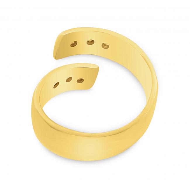 Gold plated ring Wide Spiral Wrap Ring with CZs