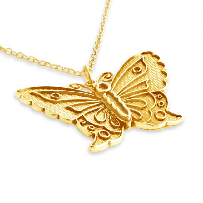 Gold plated necklace Butterfly