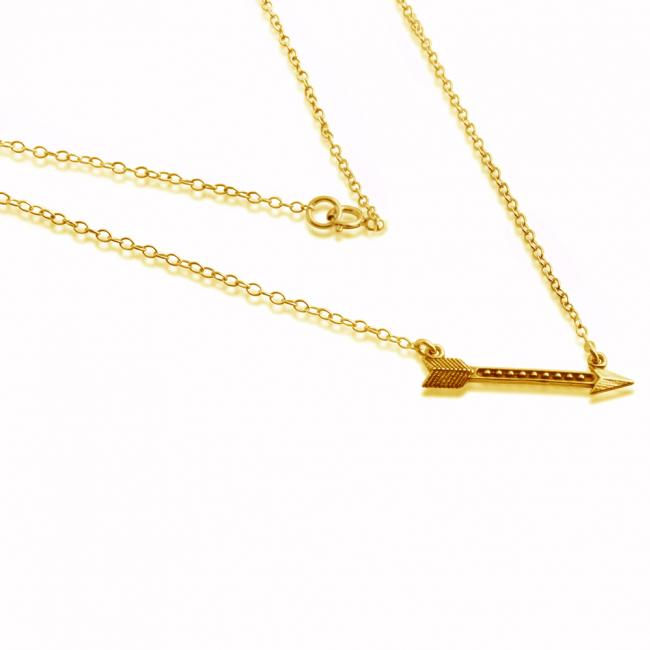 Gold plated necklace Archary Arrow Pocahontas Katnis Native American Style