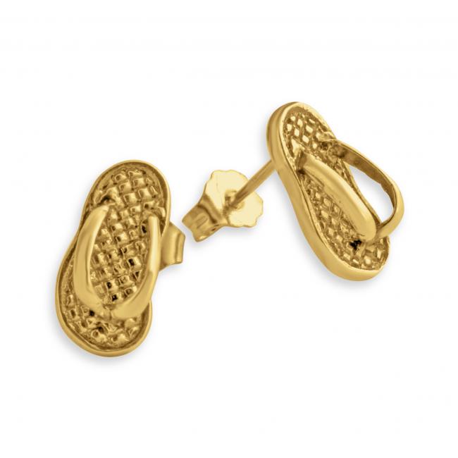 Gold plated earrings Slippers