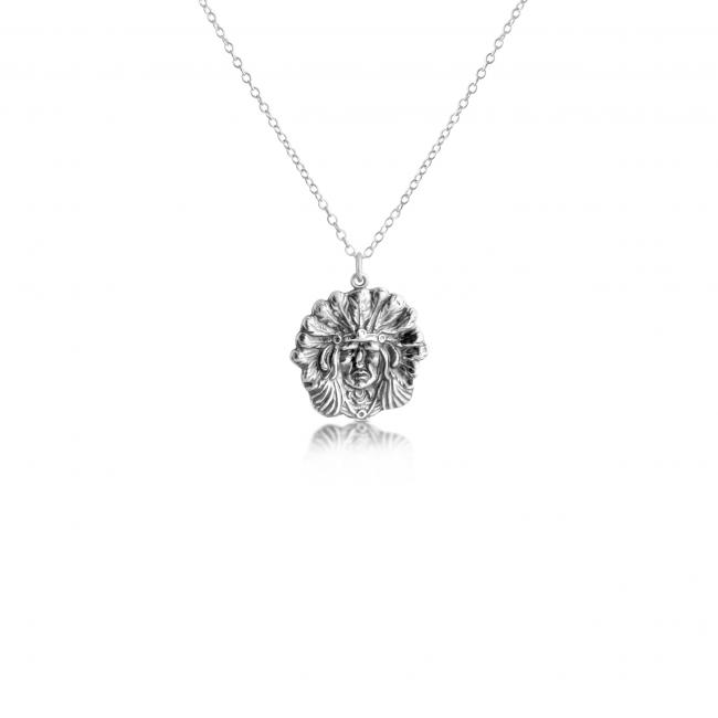 925 sterling silver necklace Native American Chief