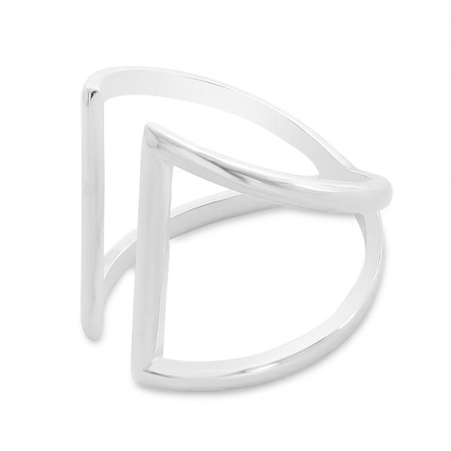 925 sterling silver ring Two Parallel Lines Open Ring