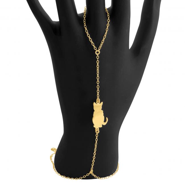 Gold plated bracelet Kitty Cat