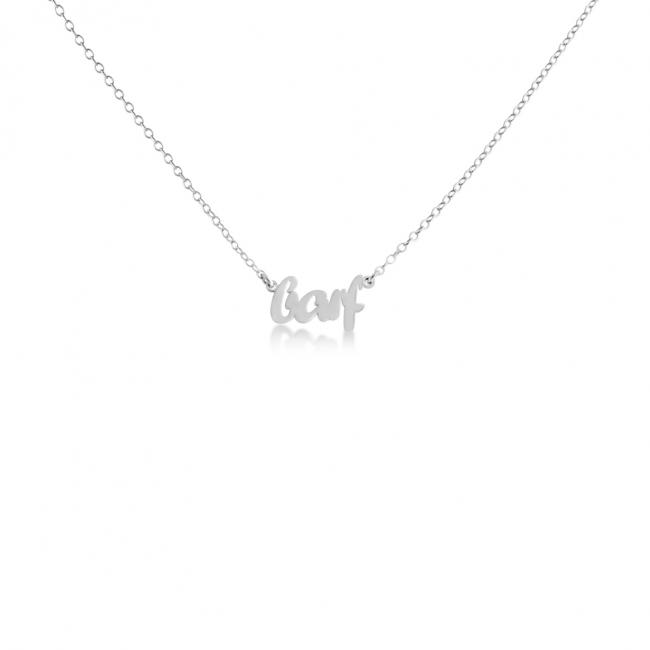 925 sterling silver necklace BARF (Script Word)