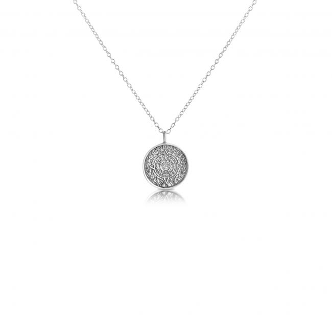925 sterling silver necklace Aztec Calendar