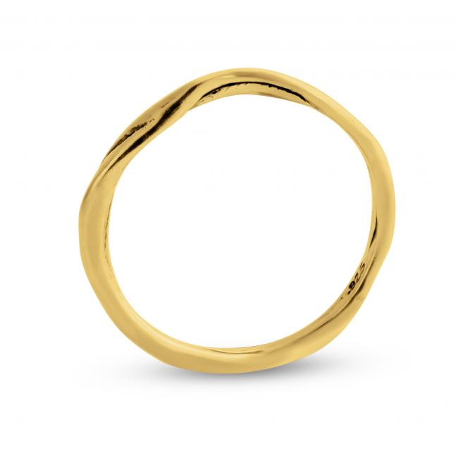 Gold plated ring Thinner Textured Ring