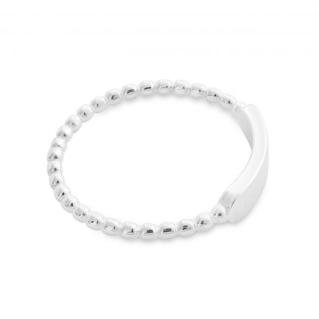 925 sterling silver ring Plain Horizontal Bar with Textured Band Ring