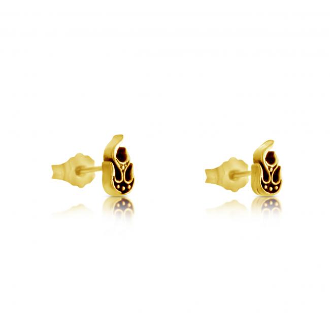 Gold plated earrings Stylized Flames
