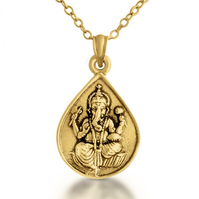 Gold plated necklace Ganesha Elephant