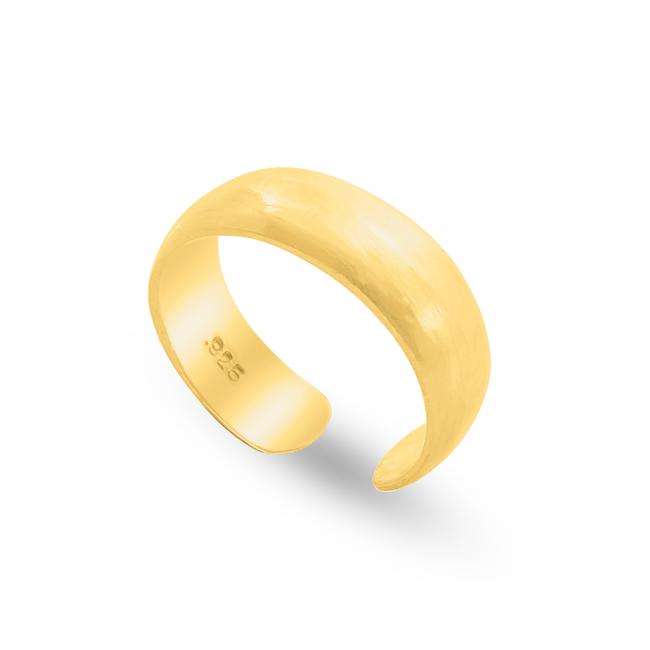 Gold plated ring Plain Curved Thick Adjustable Toe Ring
