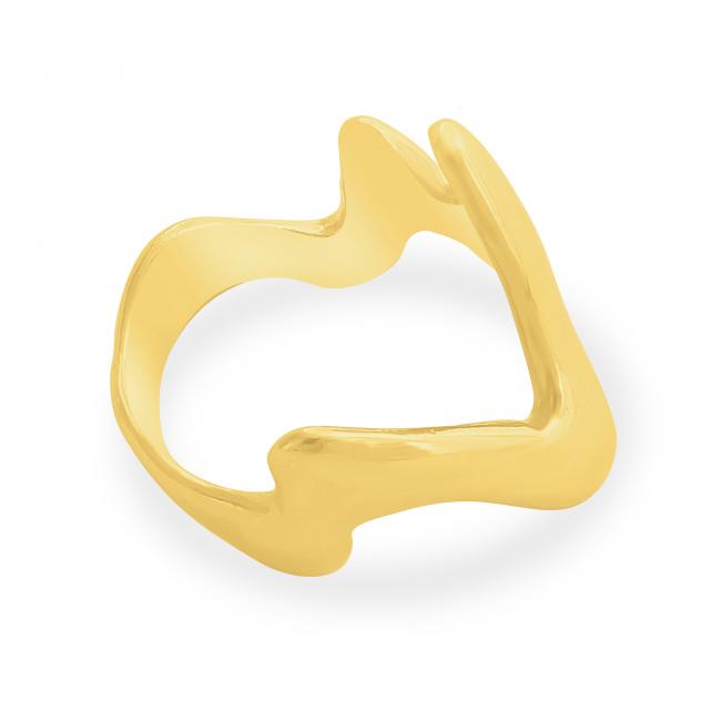 Gold plated ring Heartbeat Ring