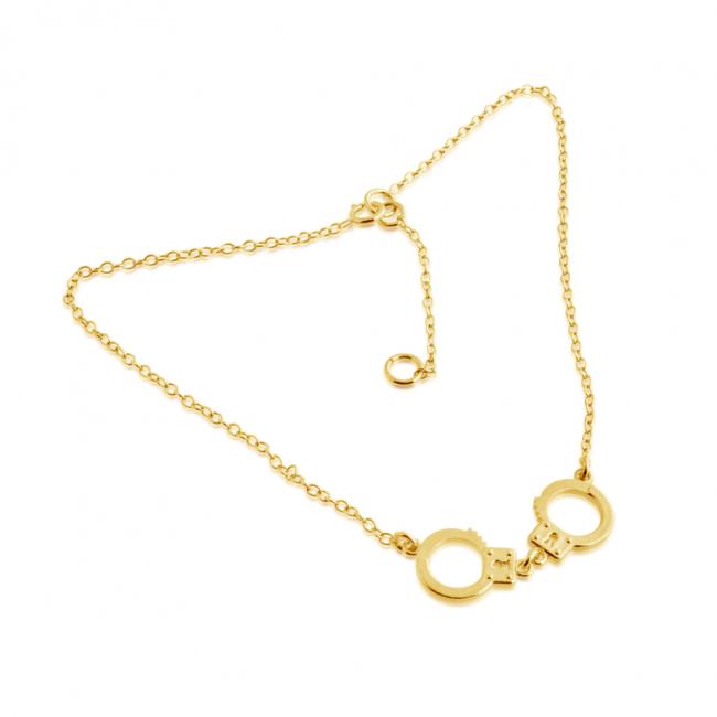 Gold plated anklet Handcuffs