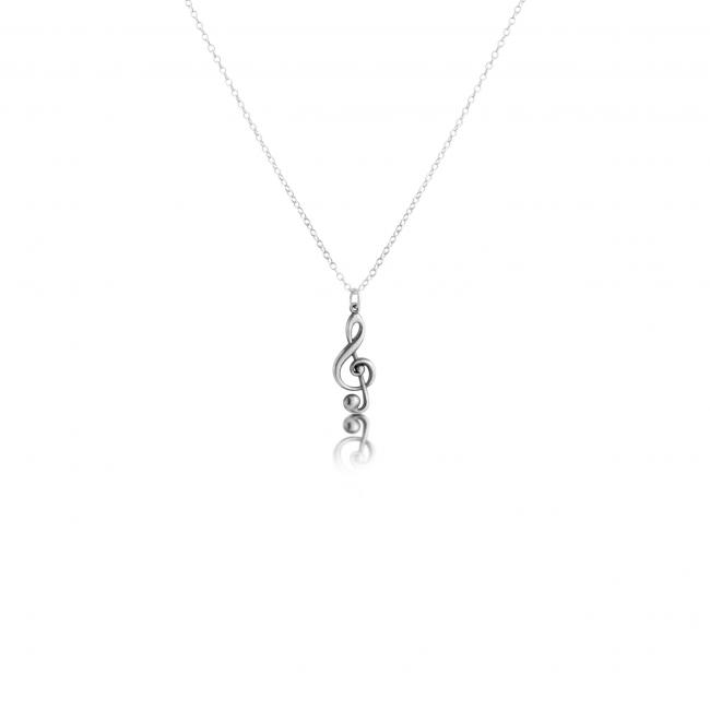 925 sterling silver necklace Treble Clef Musical Note