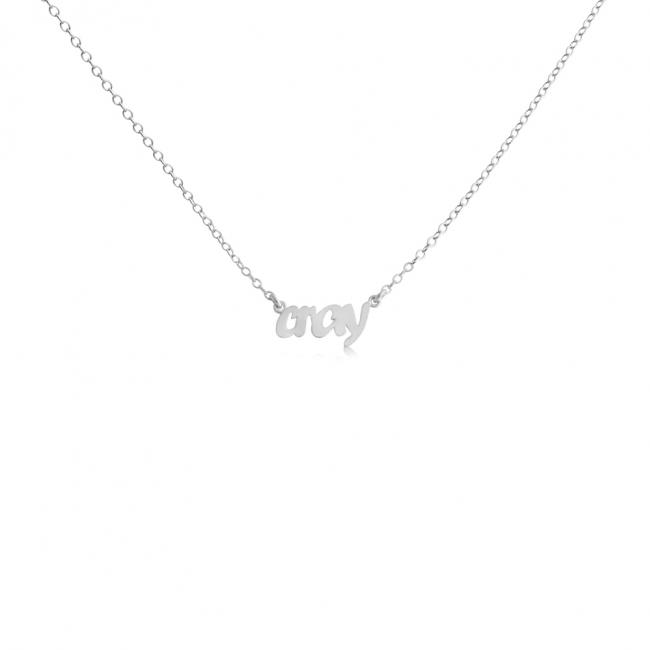 925 sterling silver necklace CRAY (Script Word)