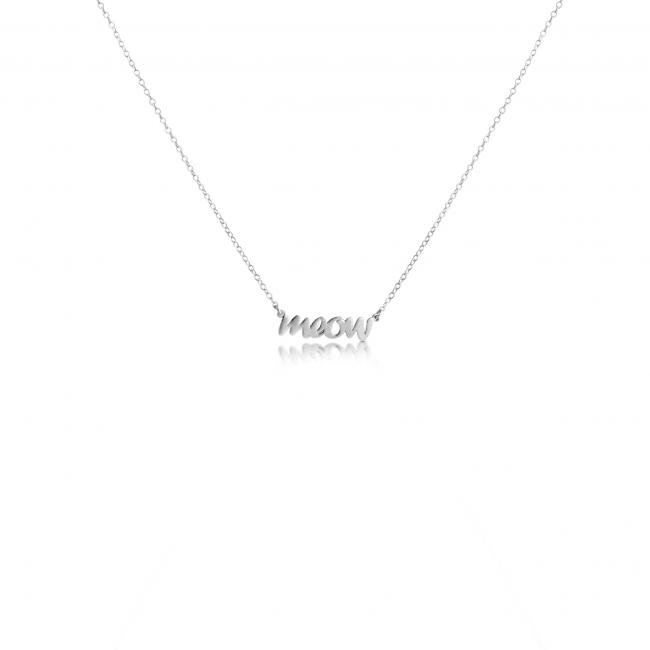 925 sterling silver necklace MEOW (Script Word)
