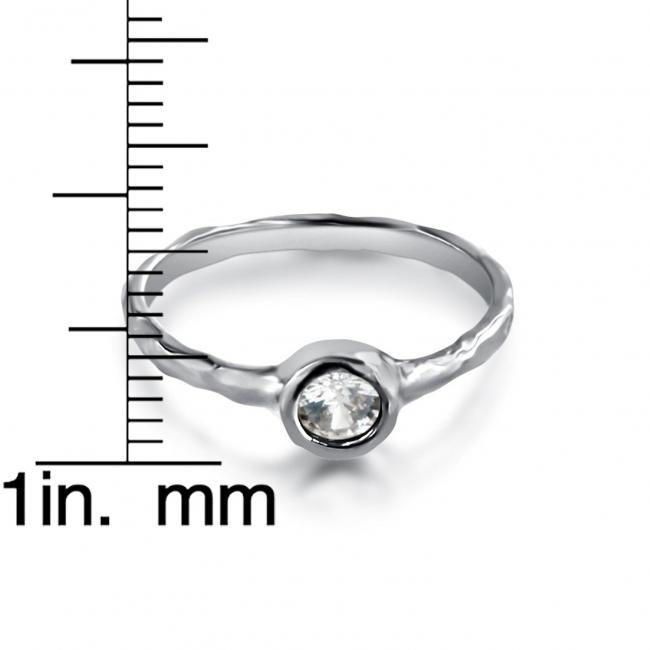 925 sterling silver ring Textured CZ Ring