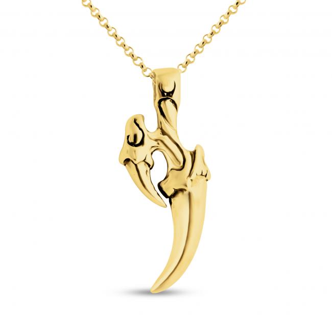 Gold plated necklace Predator Tiger Claw