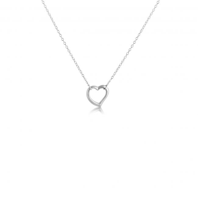 925 sterling silver necklace Large Open Heart