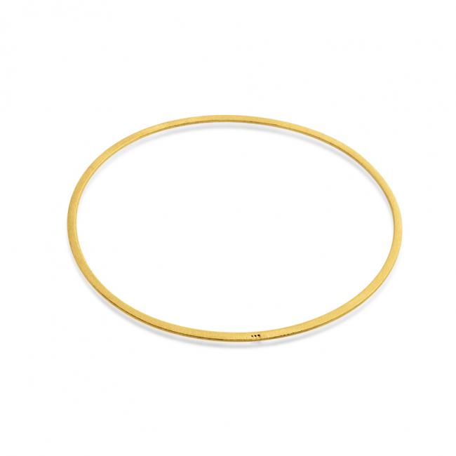 Gold plated bracelet Thin Oval Bangles 1.8mm Set of 3 - Small