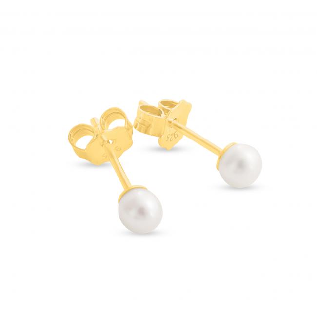 Gold plated earrings Fresh Water Pearl Stud 5mm