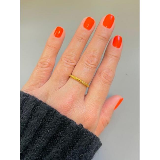 Gold plated ring Textured Stackable Ring