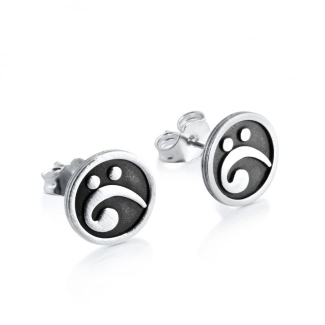 925 sterling silver earrings Bass Clef