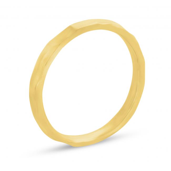Gold plated ring Chiseled Stackable Ring