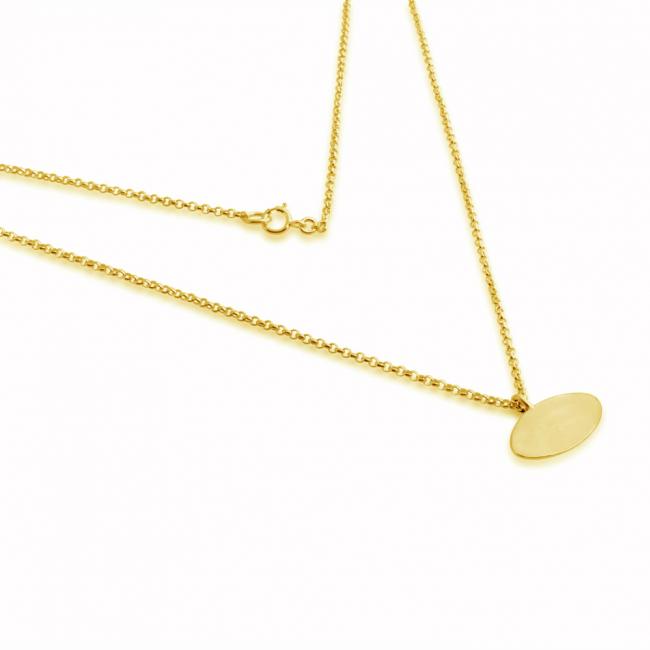 Gold plated necklace Football Touchdown Sport