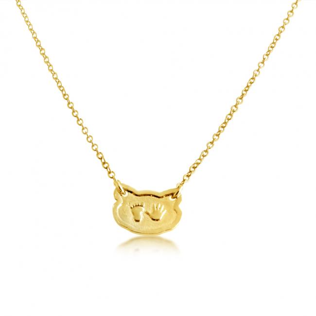 Gold plated necklace Baby Foot & Hand Print