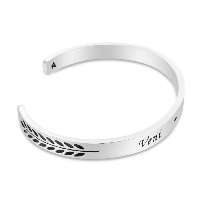 925 sterling silver bracelet Brass/ Rhodium Veni Vidi Vici Inspirational Cuff Bracelet