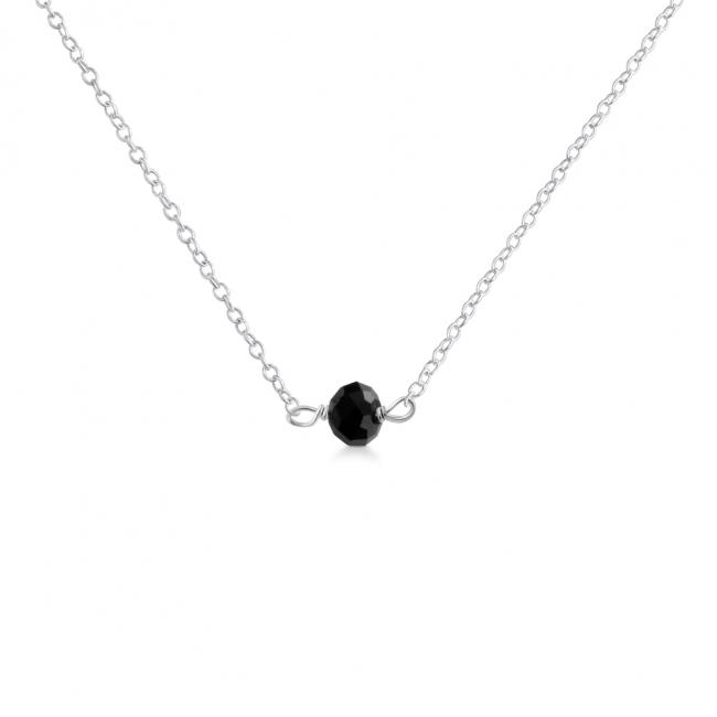 925 sterling silver necklace Black Gem Stone Pendant