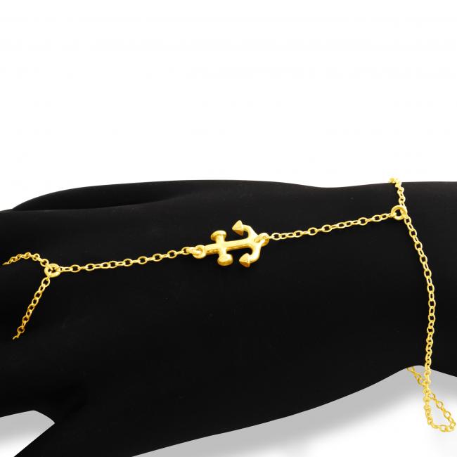 Gold plated bracelet Sideways Anchor