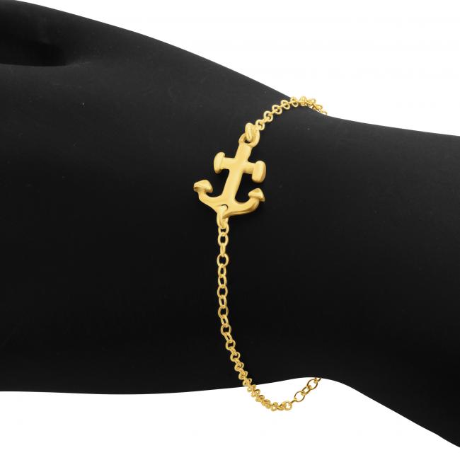 Gold plated bracelet Sideways Anchor