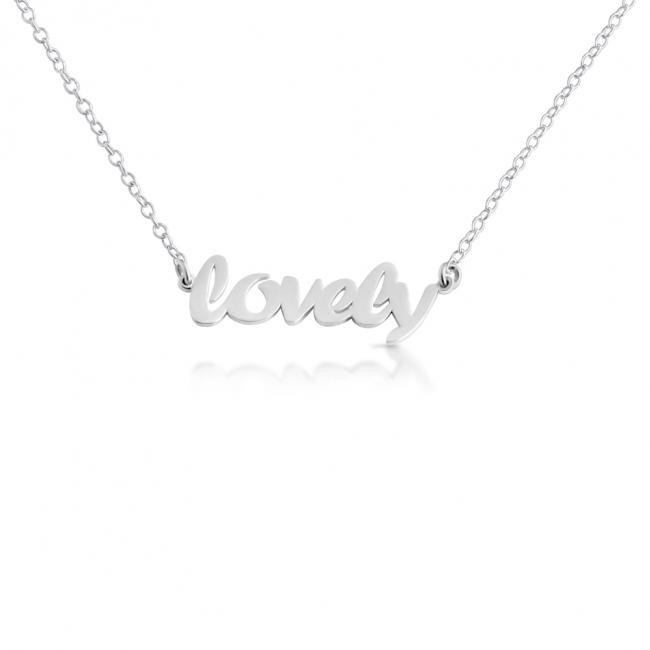 925 sterling silver necklace LOVELY (Script Word)