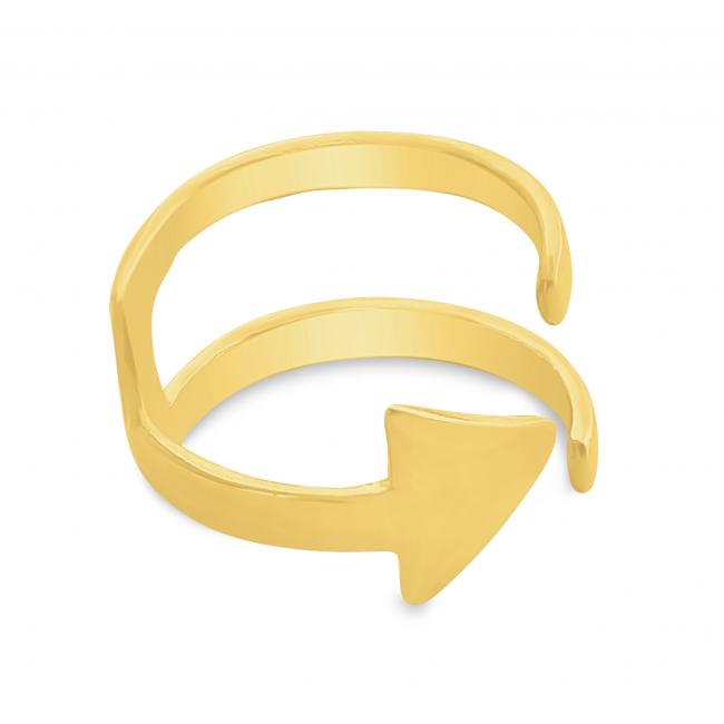Gold plated ring Arrow Double Band Open Ring