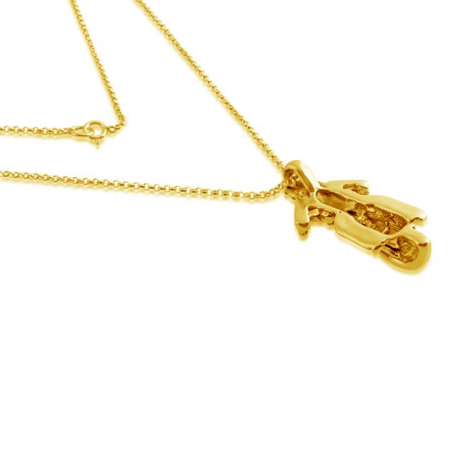 Gold plated necklace Motorcycle Cruiser Ride Bike Harley Chopper Pendant