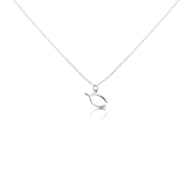 925 sterling silver necklace Wishbone