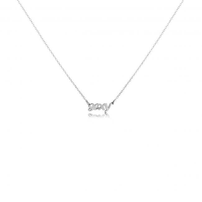 925 sterling silver necklace SEXY (Script Word)