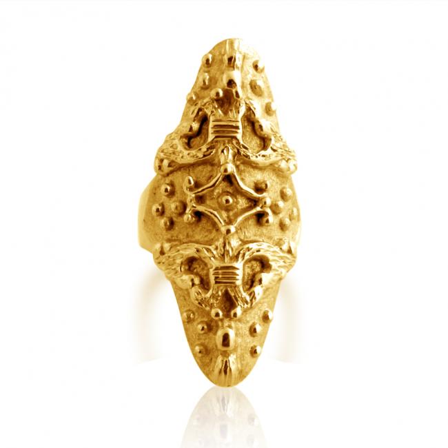 Gold plated ring Large Textured Ring