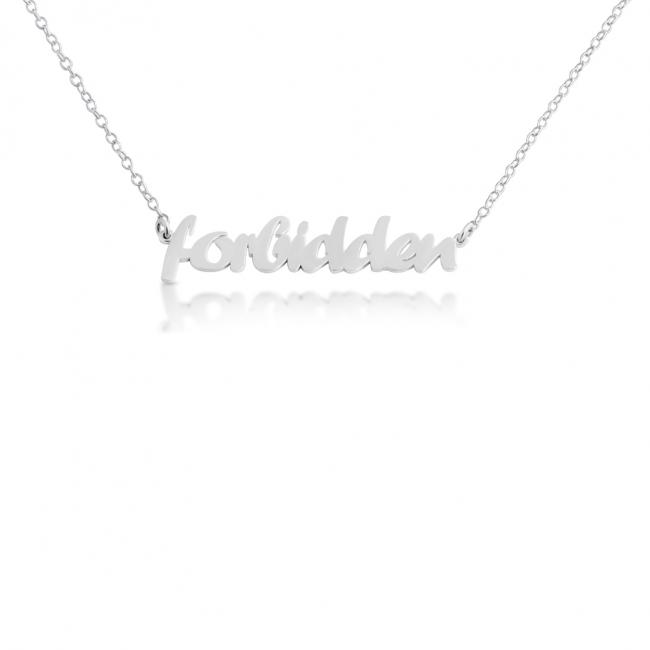 925 sterling silver necklace FORBIDDEN (Script Word)