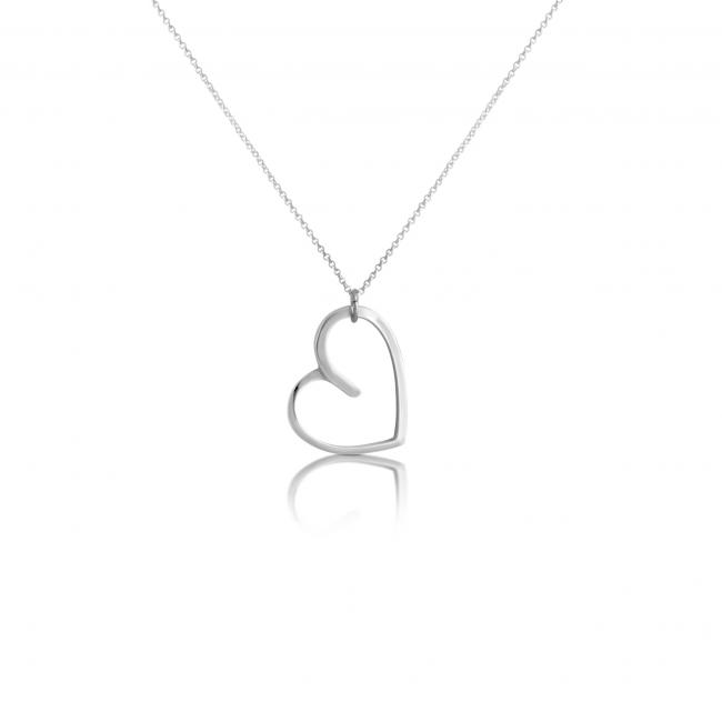 925 sterling silver necklace Large Open Heart