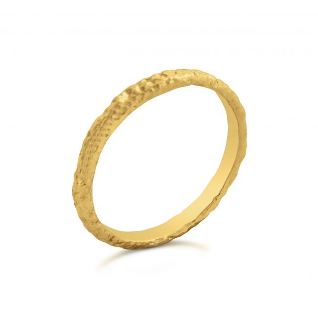 Gold plated ring Hammered White Ring