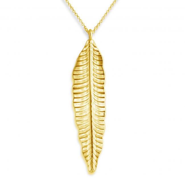 Gold plated necklace Feather