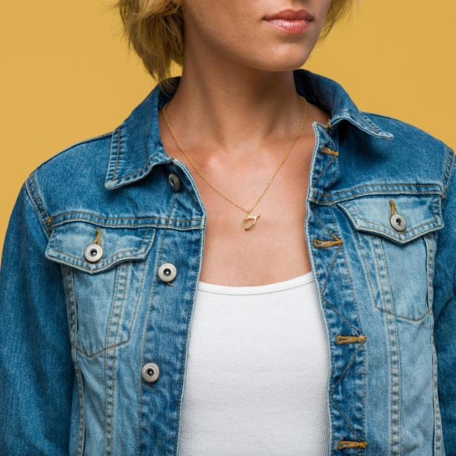 Gold plated necklace Wishbone