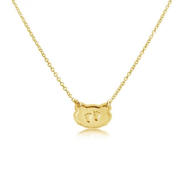 Gold plated necklace Baby Foot Prints