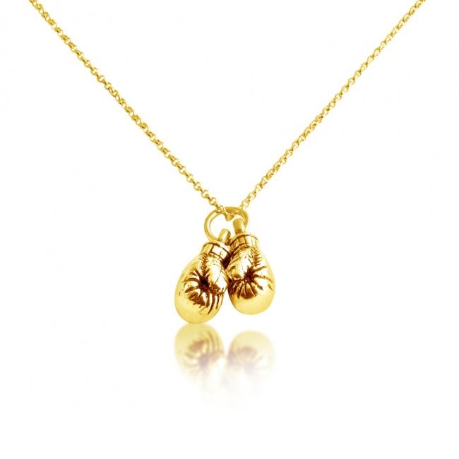 Gold plated necklace Boxing Gloves