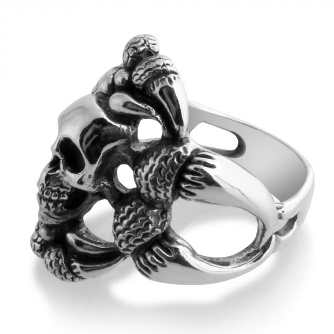 925 sterling silver ring Skull Hardcore Large Mens Ring