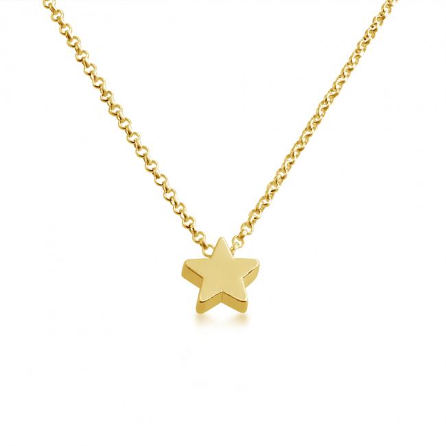 Gold plated necklace Initial Letter Star Personalized Symbols & Letters Serif Font