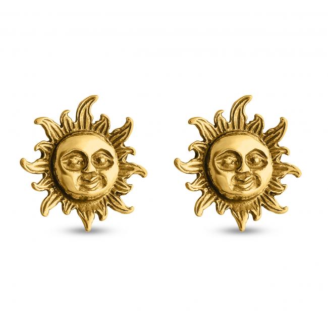 Gold plated earrings Smiling Sun Flare